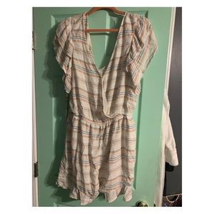 Cream stripe romper